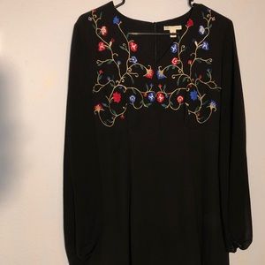 Black dress with flower design